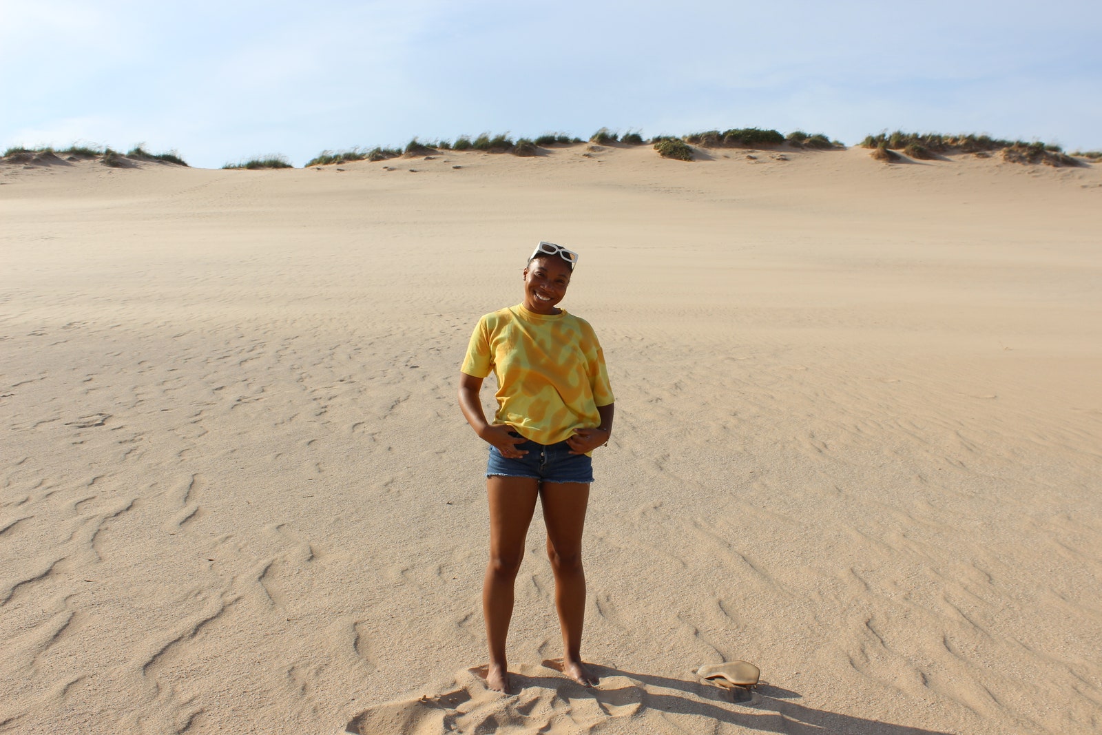 Image may contain HannaElisabeth Müller Beachwear Clothing Shorts Person Accessories Glasses and Outdoors